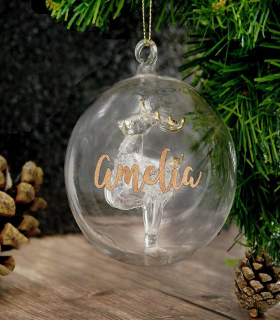 Personalised Glass Christmas Bauble