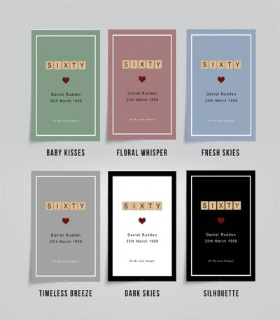 Personalised 60th Tiles Poster