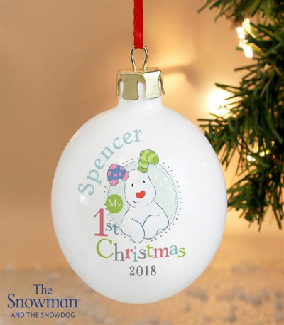 Personalised The Snowman and The Snowdog Bauble