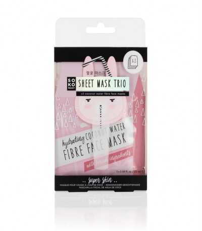 SOKO Ready 3 Pack Coconut Face Masks