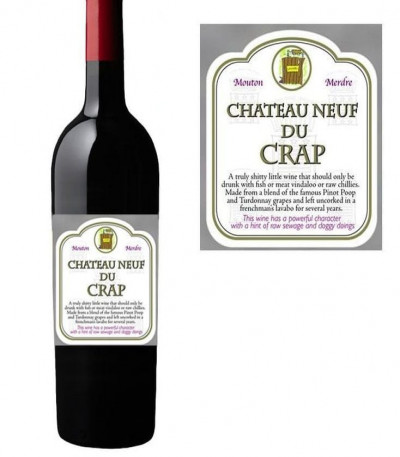 Novelty Wine Bottle Labels - Chateau Neuf Du Crap