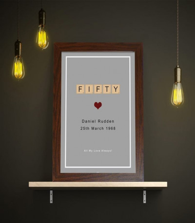 Personalised 50th Tiles Poster