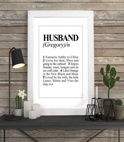 Personalised Husband Dictionary Definition Print