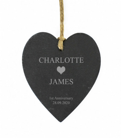 Personalised Slate Heart - small