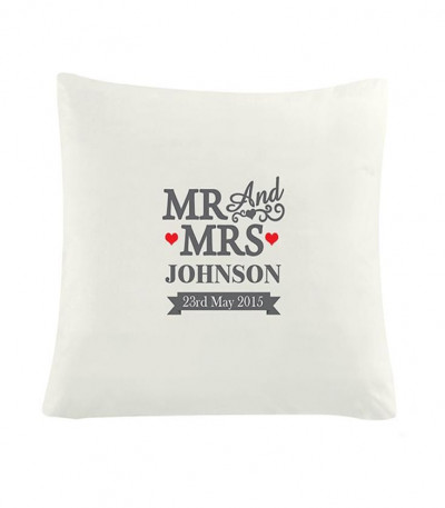 Personalised Mr & Mrs Cushion Cover