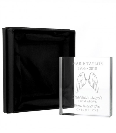 Personalised Guardian Angel Glass Memorial Token