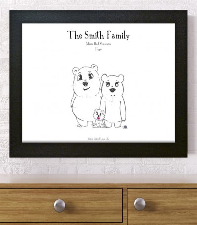 Personalised Bear Family Poster