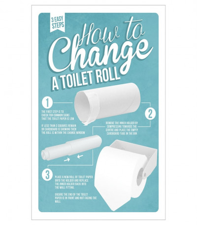 How To Change A Toilet Roll Bathroom Poster