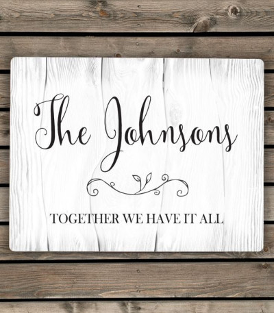 Personalised Rustic Metal Bride and Groom Sign