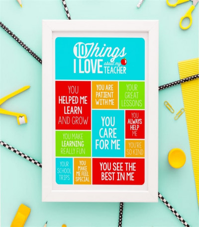 10 Things I Love About My Teacher Personalised Print