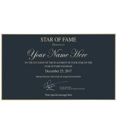 Personalised Star of Fame
