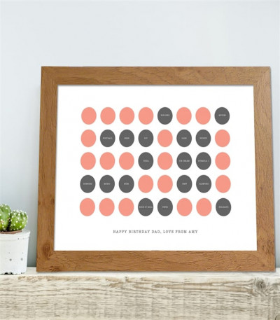 Personalised Circles 50th Birthday Poster