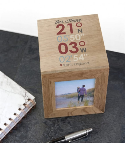 Personalised Coordinates Wooden Photo Box