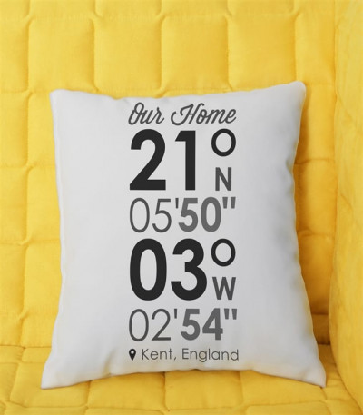 Personalised Location Coordinates Cushion