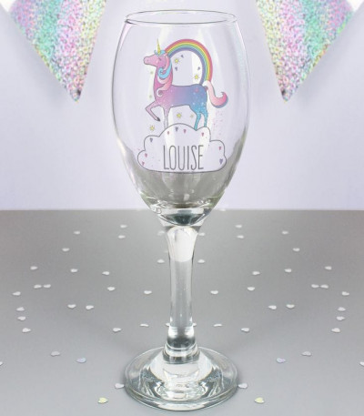 Personalised Unicorn Wine Glass