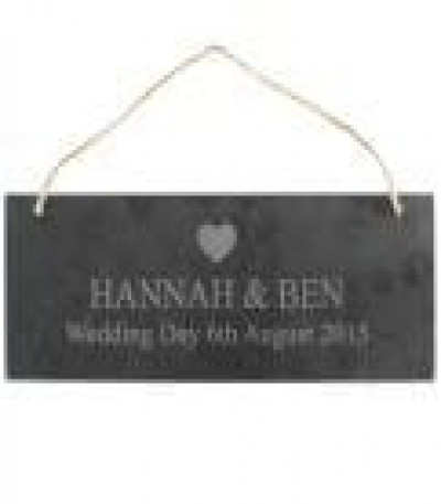 Personalised Slate Door Plaque - Heart Design