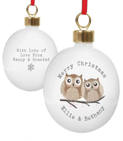 Personalised Owl Bauble