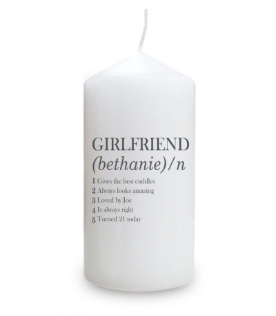 Personalised Girlfriend Definition Candle