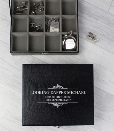 Personalised Cufflink Box With Compartments