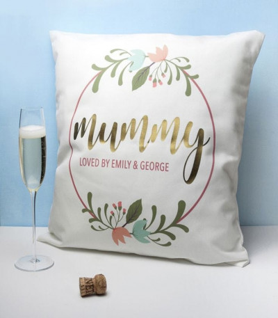 Personalised Floral Wreath Cushion Cover