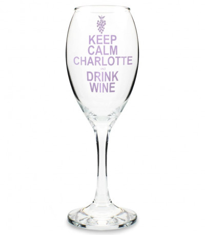 Personalised Keep Calm and Drink Wine Glass