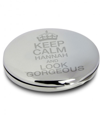 Keep Calm Personalised Compact Mirror