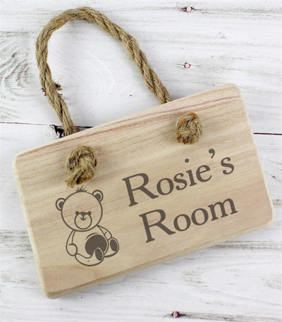 Personalised Wooden Teddy Bear Sign