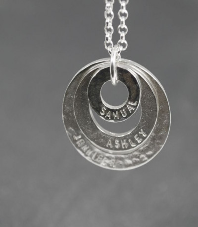 Personalised Three Rings Necklace