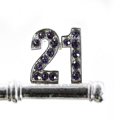 Butterfly 21st Key with Metal Tag