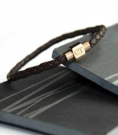 Personalised Men's Leather Bracelet