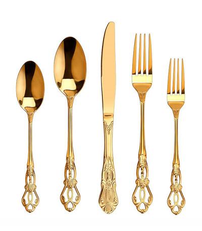 Gold Stainless Steel 20 Pieces Flatware Set