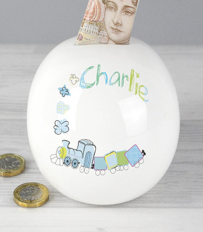 Personalised Kids Money Box - Animal Text
