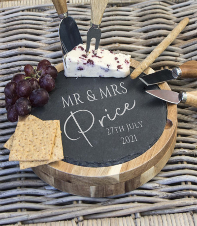 Personalised Slate Cheese Board Set