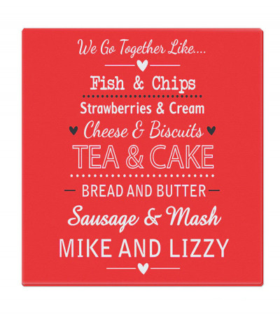 We Go Together Like... Glass Chopping Board