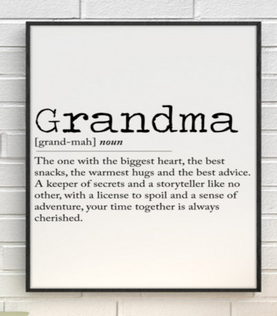 Dictionary Definition Personalised Grandma Print