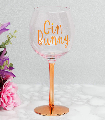 Rose Gold Gin Bunny Glass