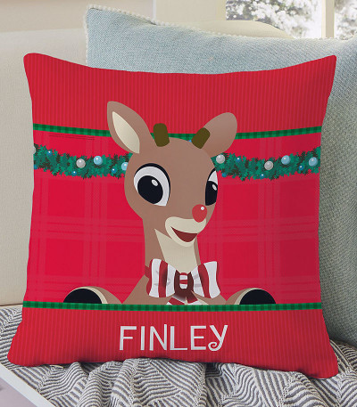 Rudolph Holiday Throw Pillow