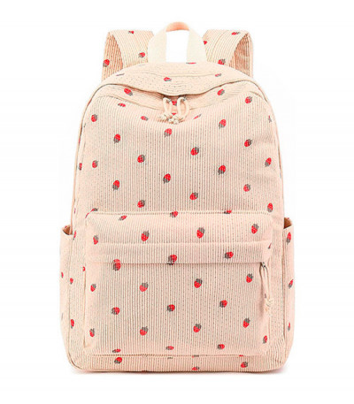 School Backpack for Teen Girls (Strawberry Beige)