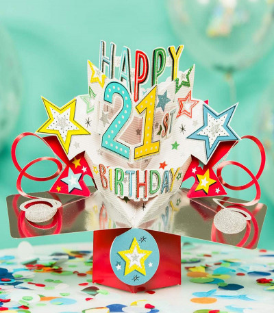 21st Pop Up Birthday Card
