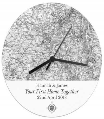 Personalised Wooden Map Clock