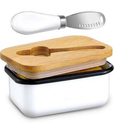 Butter Dish with Lid and Butter Curler Knife