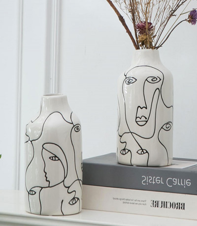 Ceramic Vase Irregular face Design