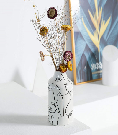 Ceramic Vase Irregular face Design