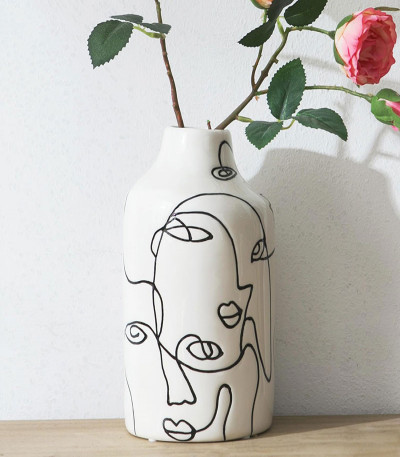 Ceramic Vase Irregular face Design