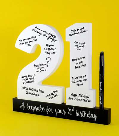 21st Birthday Wooden Numbers and Pen