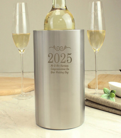 Personalised Number Stainless Steel Wine Cooler