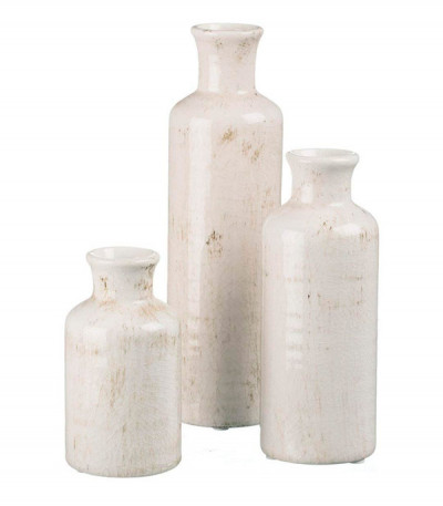 Sullivans White Ceramic Vase Set