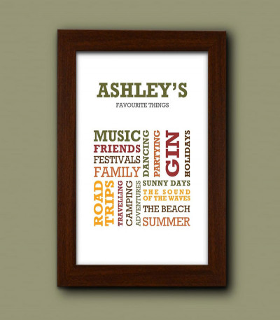Personalised 'Favourite Things' Print