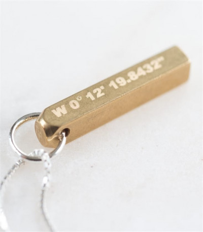 Brass Bar Coordinates Necklace