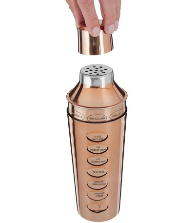 Rose Gold Cocktail Shaker With Recipes